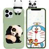 ZhuoFan Custodia per Apple iPhone 6 / 6s con 3D Cartoon Doll, Sottile Verde Back Cover Silicone Panda Pattern Shockproof Protettiva Phone Cases per Apple iPhone 6 / 6s, Panda 03
