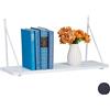Relaxdays Mensola, per Salotto & Corridoio, Design Moderno, Scaffale per Libri & Decorazioni, HLP: 30x60x22 cm, Bianco