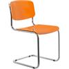 DRW Set di 4 sedie in ABS e Metallo in Cromato e Giallo, Medidas: 43x57x81 cm