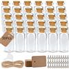Cieex 30 mini bottiglie di vetro con tappo in sughero, 10 ml provetta con tappo in sughero, piccole bottiglie di vetro da riempire per matrimoni, feste, piccoli oggetti fai da te, regali
