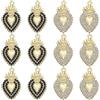SUNNYCLUE 1 Scatola 20 Pezzi Ciondoli A Forma di Cuore Sacro Ciondolo A Forma di Cuore Tono Dorato Nero Trasparente Micro Pavé Zirconi Cubici Strass Vacanze Pasqua Fascino Sacro per Crea