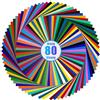 Lya Vinyl 80 Fogli di vinile adesivo, 40 fogli di vinile permanenti a colori opachi e 40 lucidi pellicola adesiva vinile autoadesivo per regali fai da te, tazza, finestra, ceramica, plastica