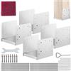 VEVOR Post PCS 8 x 8 inch Confezione di Supporti 4 Pezzi 8x8 Pollici 203x203mm, Set di Base Interni in Acciaio a Carbonio per Ancoraggio Pali in Legno Ringhiere, Corrimano di Terrazze, Portici, Sliver