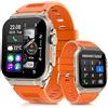 QflFdetall Smart Watch Ultra 49mm Serie 2.2 pollici NFC Fitness Watches per donne uomini Modalità di esercizio App di monitoraggio del sonno, orologio resistente all'acqua per iOS e Android (Orange)
