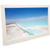 VBESTLIFE Cornice per Foto Digitale da 15,6 Pollici con Schermo IPS 1920x1080, Anteprime delle Immagini, Riproduzione Musicale, Supporta Scheda di Memoria - Bianco (Spina UE 110‑240 V)