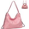 Pahajim Zaino Donna Elegante Borsa Zainetto in PU Pelle Impermeabile Antifurto Casual Borse a Spalla Hobo Zaino 2 in 1 per Uscire Scuola Viaggi e Ufficio (Rosa)