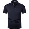LIAMERHE Moda Polo Uomo Manica Corta Asciugatura Rapida T-Shirt Tops Tennis Casual Poloshirt Camicia Golf T-Shirt Estate Blu Scuro L