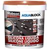 Rubson Aquablock Silicone Liquido SL3000, Facile e Sicuro da Usare, per Impermeabilizzazione e Riparazione di Tetti e Coperture Piani e Inclinati, Guaine, Fioriere, Terracotta, Secchio 5kg