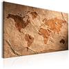 B&D XXL - Lavagna Di Sughero per Puntine - Mappa Mondo 120x80 cm 1 Pezzo - Bacheca Sughero da Parete & Quadro su tela in un Uno - Grande Decorativo per Parete per le Note - Geografica k-B-0017-p-a