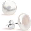 Secret & You Perle coltivate d'acqua dolce a forma di moneta - Montature in argento sterling 925 - Secret & You - Disponibile in 11-12 mm, 12-13 mm e 13-14 mm