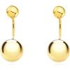 Monde Petit Orecchini per donna doppi con sfera da 5 mm e 6 mm - oro giallo 9K (375) - Scatola Regalo - Certificato di garanzia