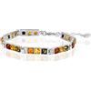 Copal Bracciale Femminile In Ambra Baltica E Argento Sterling Con Chiusura Regolabile