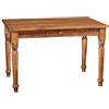 Biscottini Tavolo da cucina L120,5XPR80,5XH80,5 cm Made in Italy - Scrivania vintage con cassetto - Tavolo legno massello naturale di tiglio - Tavolo shabby