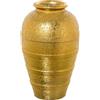 DRW Vaso da pavimento in ceramica in oro 26x26x40 cm