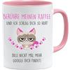 Jungle Mug Tazza con scritta | Tocca il mio caffè e ich schlag dich so hart | Tazza per il lavoro | Tazza da lavoro | Tazza da lavoro | Tass Arbeit lustig (Rosa)