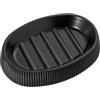 DRW Portasapone Ovale in acrilico Nero 9x13x2.5 cm