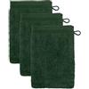 Möve Superwuschel - Set da 3 guanti da bagno, 15 x 20 cm, 100% cotone, colore verde cipresso