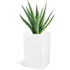 Kloris Portavaso Fioriera Cassetta rettangolare alta moderna mod. OASI cm 30x30 h 50 profondità 24 cm Bianco polietilene Made in Italy