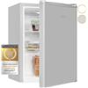 Exquisit Mini frigorifero KB560-V-091E, colore grigio, capacità netta: 50 l, regolazione della temperatura, larghezza 45 cm, illuminazione a LED, compatta