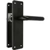 Amig - Set di due maniglie con piastra - Maniglia per porta interna o esterna - Senza bocallave - Alluminio - Colore nero - 139 x Ø19 mm - Misure: 222x55x10mm