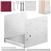 VEVOR Confezione di Supporti per Pali in Legno ca. 8x8 Pollici 203x203mm, Set di Base per Pali Interni in Acciaio Inox per Ancoraggio Pali in Legno Ringhiere, Corrimano di Terrazze, Portici, Argento