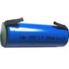 Generico Batteria a Litio 18500 Yabo HQ 3.7V 2Ah 2000mhA con lamelle terminali a saldare - dimensioni:18mmx50mm (CONTROLLARE BENE LE MISURE)