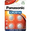 Panasonic - Pila a bottone al litio CR2016 confezione da 4