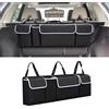 Adunsiaoto Organizer per bagagliaio in tessuto Oxford pieghevole, impermeabile 600D, organizer per bagagliaio auto, con adesivo magico, organizer impermeabile per stivali (nero)