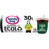Handy Bag - Sacchi per rifiuti con fissaggio elastico ecologico 30 x 15 sacchetti - Resistente: pellicola a triplo spessore - Massima tenuta - 100% plastica riciclata proveniente dalla raccolta dei