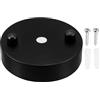 YOKIVE 1pz Soffitto Luce Piatto Telaio, Punta Base Disco con Vite Fai-da-Te Lampada Pendente Accessori Ottimo per Casa Ufficio (Nero, 3.15x0.79)