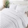 R.SHARE Copriletto Matrimoniale Estivo 270 × 300 cm, Bianco Trapunta Matrimoniale Primaverile, 100% Microfibra Trapuntato, Coperta Divano Giorno Ultra Morbida, OEKO TEX(senza federa)