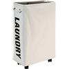 DOKEHOM 25-Inches Slim Cesto per la Biancheria su Ruote, Cesto per la Biancheria con Ruote Pieghevole, Contenitore Angolare Stretto Pieghevole (Beige)
