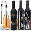 MONCAP Set di Accessori per Apribottiglie di Vino Kit di Accessori da Vino a Forma di Bottiglia di Vino-Tappo Versatore Pompa Vuoto per Vino Cavatappi Refrigeratore per Bottiglie Vino-per Idea Regalo
