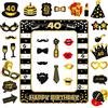 VEGCOO 32 Pezzi Photo Booth Compleanno 40 Anni, VEGCOO Gadget Foto Props Accessori Kit, Puntelli per Cabine Fotografiche Accessori Photo Booth per Festa Celebrazione (40)