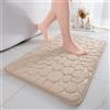 Chakme Tappetino da Bagno in Memory Foam, Assorbente, Antiscivolo per Doccia e Soggiorno, 43 x 61 cm, Beige