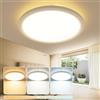 slochi Plafoniera LED Soffitto, Lampada da Soffitto LED 3000K/4000K/6500K Sottile 18W 1800LM Plafoniera Bagno IP44 Impermeabile per Cucina, Camera da Letto, Soggiorno, Balcone, Ø23cm