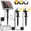 MEIHUA Faretto Solare Esterno 2700K 4000K 6000K Faretti Solari IP66 Impermeabile Luce Solare 3 Luminosità 2 Modalità Dinamiche Timer Lampade da Giardino Solari per Arbusti Vialetto Halloween Natale