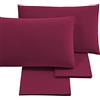 Puraluna Carezze: Completo Letto Matrimoniale Lungo (160X200 CM) set di lenzuola MADE IN ITALY (Bordeaux, 160X200cm H30)