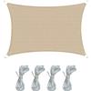 Rebecca Mobili Tenda Parasole Da Esterno Vela Rettangolare Beige Polietilene Corde Incluse Anti Raggi Uv Campeggio Terrazzo 3x4 mt (Cod. RE6343)