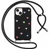 Foonary Cover con Cordino per Apple iPhone 14/Apple iPhone 13 6,1, Custodia con Laccio Collana Tracolla Aesthetic Antiurto Necklace Regolabile Protettiva Corda Case per iPhone 14/iPhone 13, Cuore