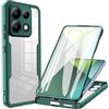 COMAKU Cover per Xiaomi Redmi Note 13 Pro 4G, 360 Gradi Rugged Custodia Antiurto Case con Protezione Integrata dello Schermo, Rugged Doppia Bumper Trasparente Case Integrale Cover - Verde