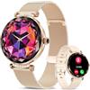 niolina Smartwatch Donna con Chiamate Bluetooth, 1.19 AMOLED Orologio Smartwatch Donna con 24H Cardiofrequenzimetro Monitor del Sonno SpO2, 100+ Sportive Fitness Tracker per Android iOS, Oro Rosa