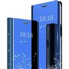 TOOBY Custodia Samsung Galaxy S10/S10 Plus Clear View Standing Cover Mirror Flip Custodia 360 Gradi Protezione Portafoglio Elegante Flip Case Copertura (blu, S10 Plus)