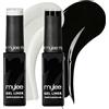 Mylee Set Smalto Semipermanente Liner Gel 2x7ml [Monochrome Canvas] Pennello per Nail Art Incorporato, Manicure e Pedicure UV/LED, Uso Professionale e Domestico, Lunga Durata e Facile da Applicare