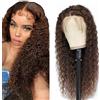 AiPliantfis 4x4 Lace Front Wig Human Hair Parrucca donna capelli veri umani Lace Wig Water Wave with Baby Hair Bleached Knot Brazilian Remy Hair Unprocessed Virgin Hair for Black Woman 12 Inch