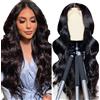 AiPliantfis Body Wave Lace Wig Human Hair Parrucca Donna Capelli Veri Umani 4x1 Lace Wig Pre Plucked Free Part Wig with Baby Hair Brazilian Remy Hair Unprocessed Virgin Hair for Women 16 Inch