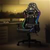 ML DESIGN modern living ML-Design Sedia da Gaming Illuminazione LED RGB e Altoparlanti Bluetooth e Cuscino Lombare Ecopelle Mimetico Poltrona Ufficio Ergonomica Confortevole Braccioli Poggiatesta Regolabile Reclinabile