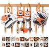 TUMAMA KIDS Peluche Animale Appeso Sonaglio Giocattoli,Nero e Bianco Carrozzina Passeggino Libri di Stoffa Morbida con Numero,Geometria,Regali di Compleanno per Neonati da 0, 3, 6, 9, 12 Mesi e up