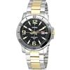 Casio MTP-VD01SG-1BV Men's Enticer Two Tone Stainless Steel Black Dial Casual Analog Sporty Watch