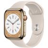 Apple AW S8 GPS+CELL 45mm Gold Stainless Steel Case with Starlight Sport BAND-REG